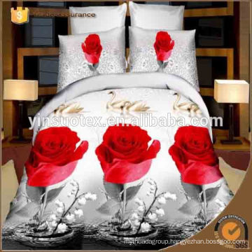 100%Polyester 3D printed textile fabric with big flower for bedsheet/bedding set/mattress